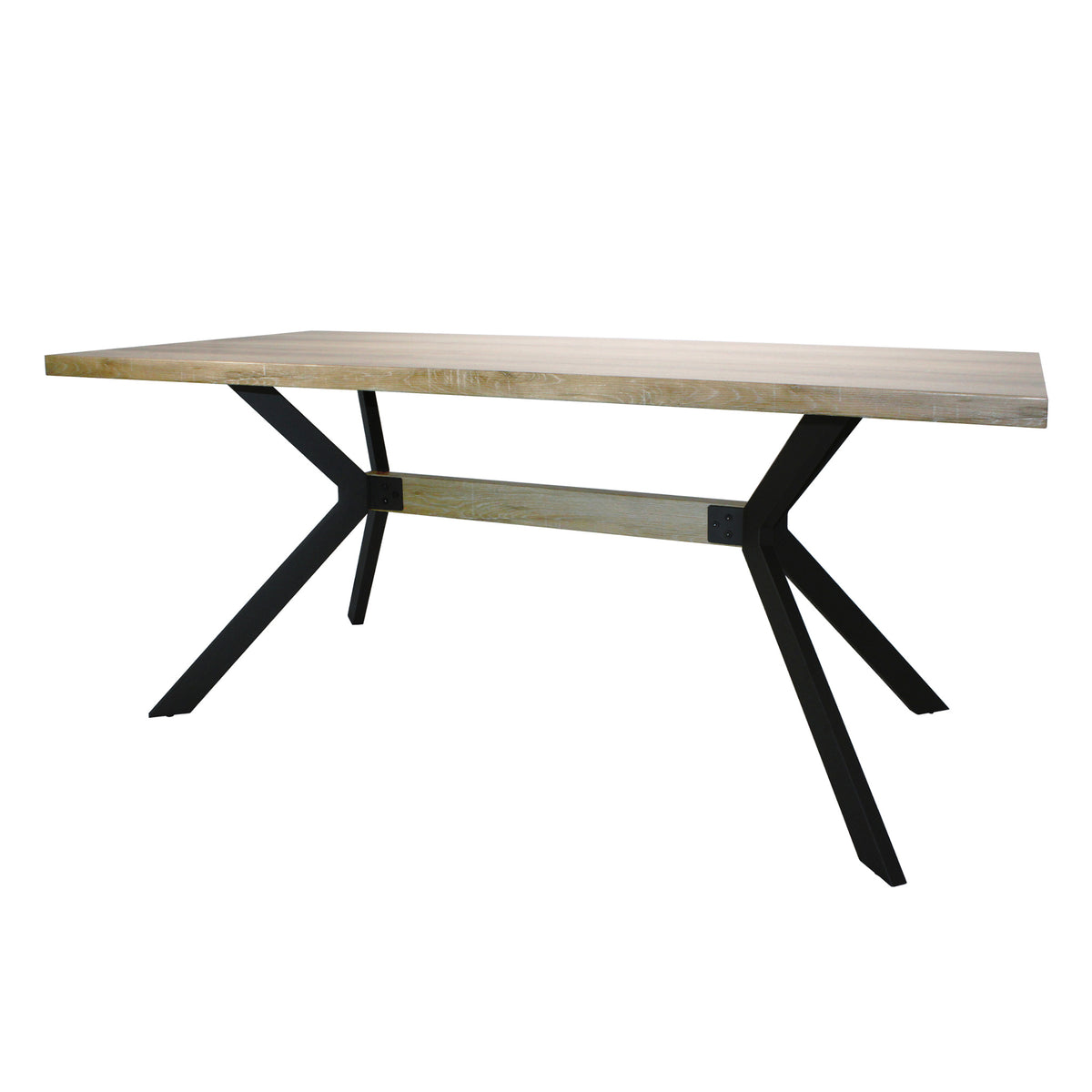 Allen 180cm Dining Table with Black Steel Legs from Roseland Furniture