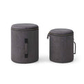 Zip Twin Pack Grey Occasional Storage Stools from Roseland Furniture