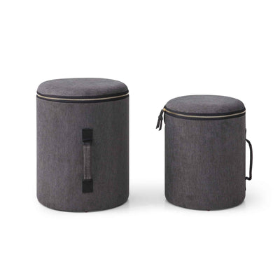 Hoult Grey Set of 2 Travel Storage Stools