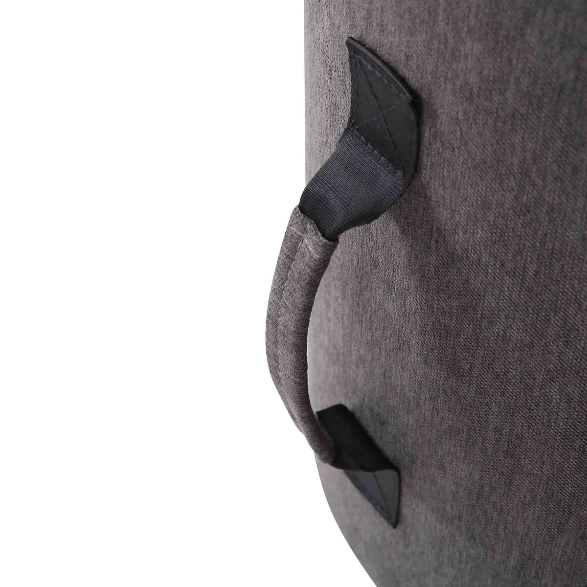 close up of the handle on the Zip Twin Pack Grey Occasional Storage Stools