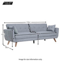 Trom Grey 3 Seater Sofa Bed - Size Guide