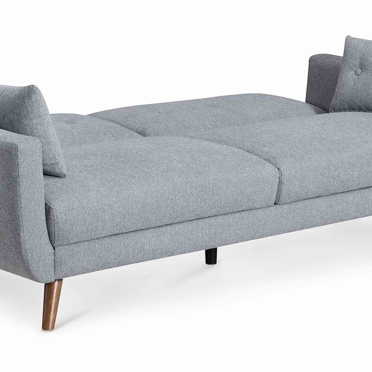 Trom Grey 3 Seater Sofa Bed - Close up of cushions when back rest is down