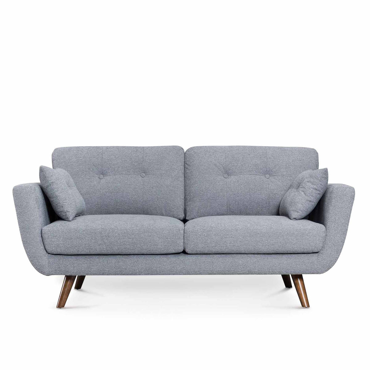 Trom Grey 2 Seater Sofa Scandi Retro Couch Roseland Furniture