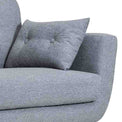 Trom Grey 2 Seater Sofa  - Close up of arm rest and matching scatter cushion