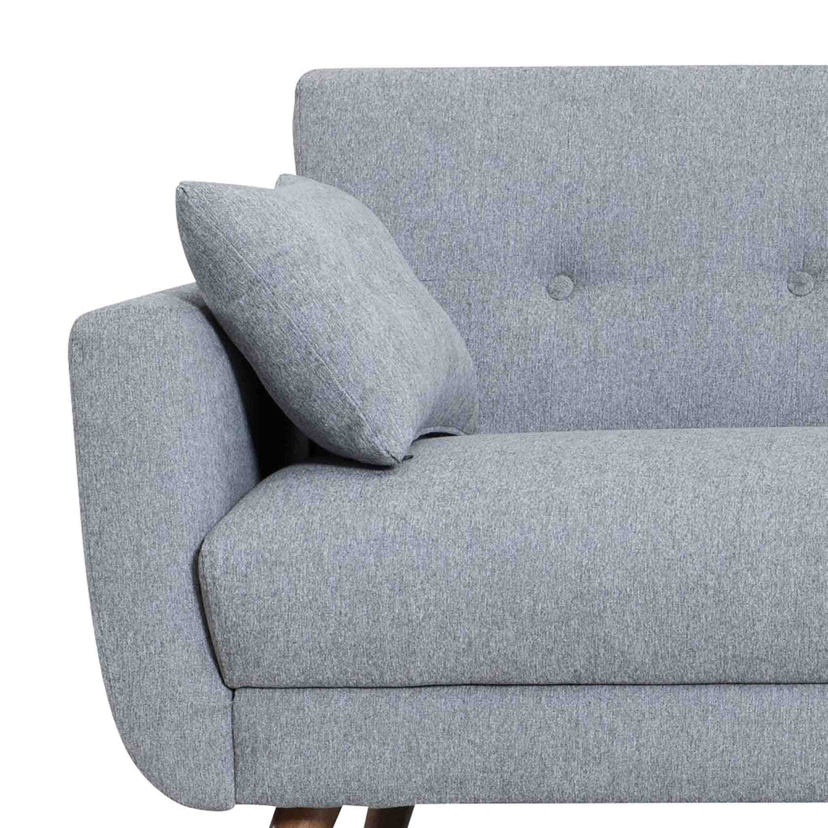 close up of the pocket sprung foam seat on the Trom Grey 2 Seater Sofa