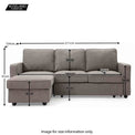 Soldier Grey 3 Seater Corner Sofa Bed - Size Guide