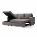 extended sofa bed view of the Soldier Grey 3 Seater Corner Sofa Bed from Roseland Furniture