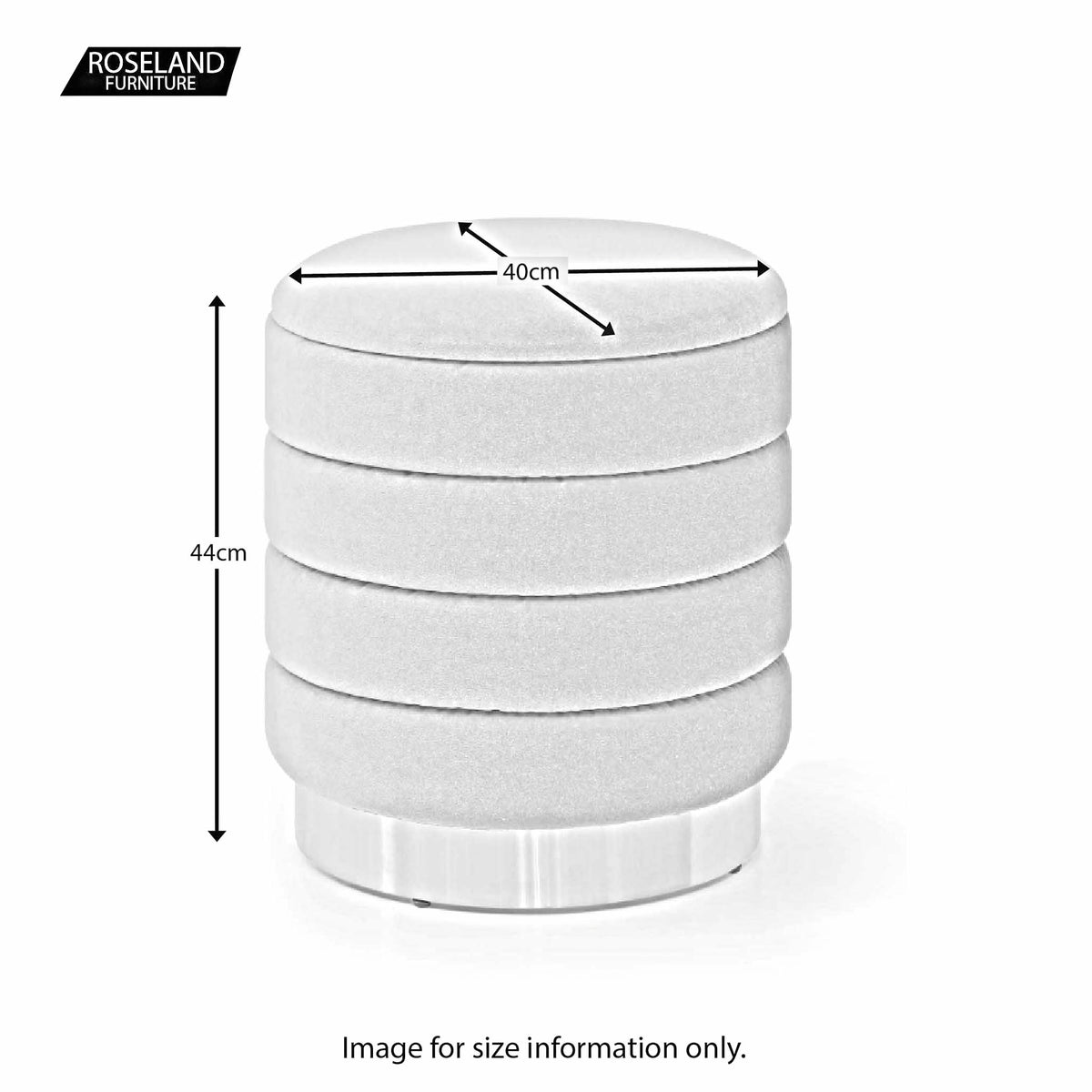 Mia Twin Pack Velvet Storage Stool - Size Guide