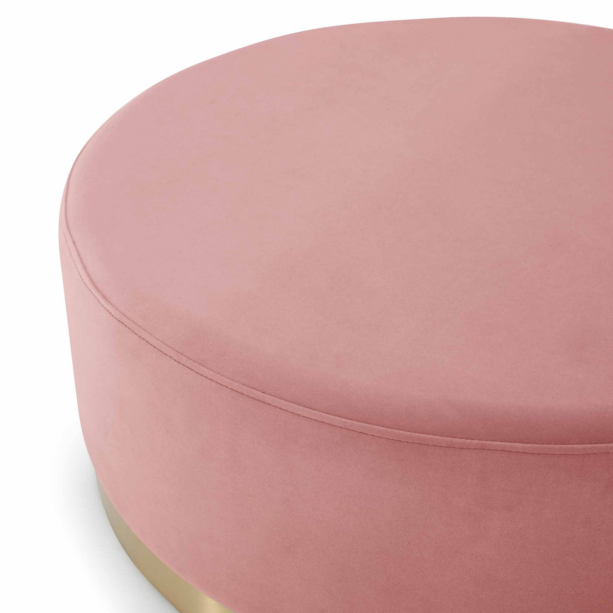 close up of the velvet fabric on the Mia Velvet Footstool - Pink Blush