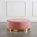 Mia Velvet Footstool lifestyle image - Pink Blush