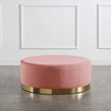 Mia Velvet Footstool lifestyle image - Pink Blush