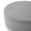 close up of the plush velvet fabric on the Mia Velvet Footstool - Grey