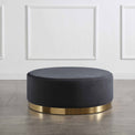 Mia Velvet Footstool lifestyle image - Blue Ink
