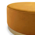 close up of velvet fabric on the Mia Velvet Footstool - Mustard Yellow