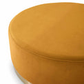 Mia Velvet Footstool - Mustard Yellow