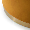 Mia Velvet Footstool with golden base - Mustard Yellow
