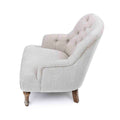 top view of the Cream Linen Fabric Bianca Armchair