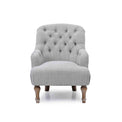 front view of the Grey Linen Fabric Bianca Armchair
