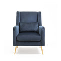 front view of the Ink Blue Velvet Wingback Armchair