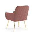 back view of the Diamond Blush Velvet Accent Chair