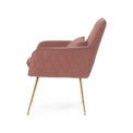 side view of the Diamond Blush Velvet Accent Chair