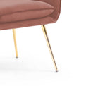 close up of gold legs on the Diamond Blush Velvet Accent Chair