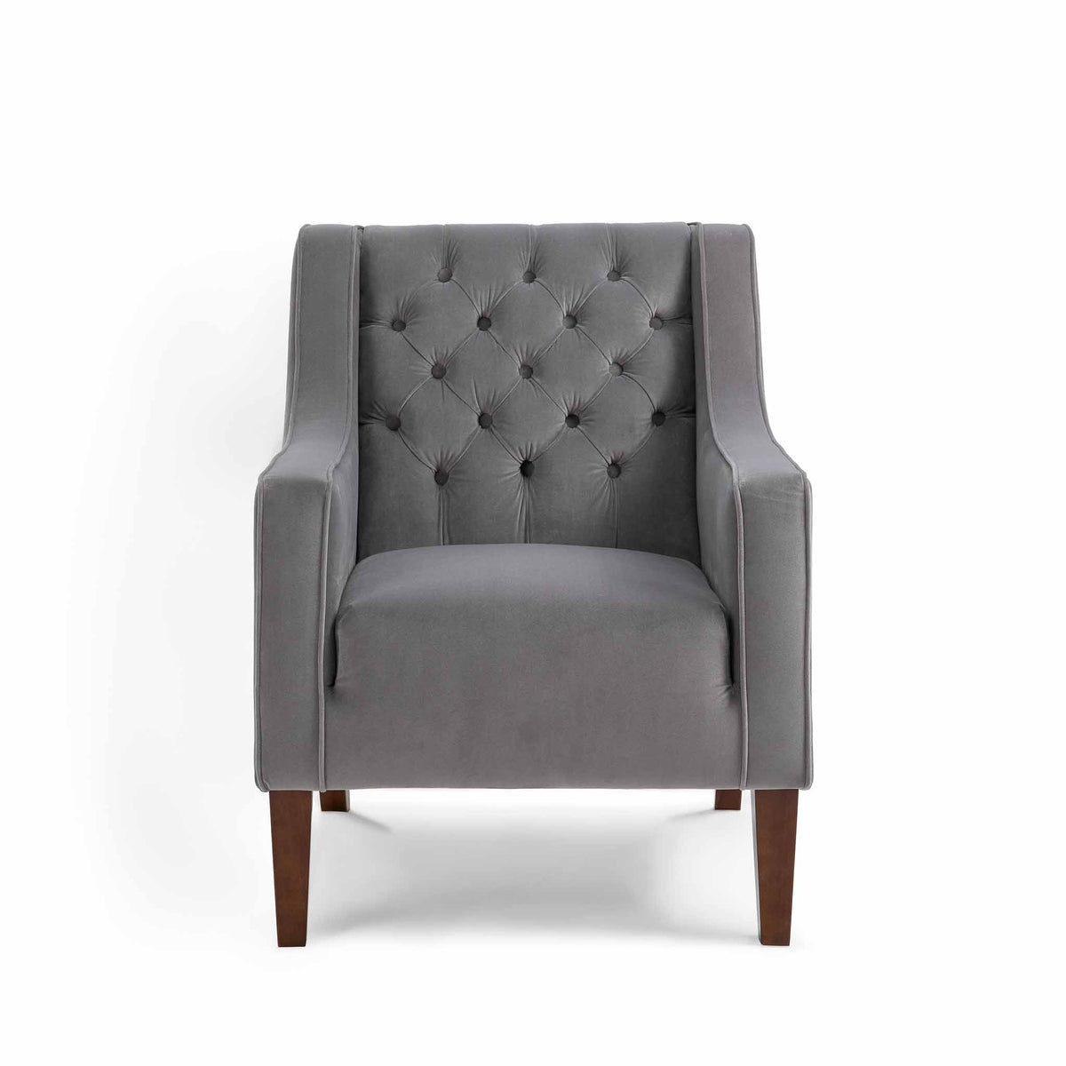 Eliza Grey Chesterfield Arm Chair by Roseland Furniture