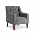 Eliza Grey Chesterfield Arm Chair - Side view