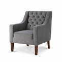 Eliza Grey Chesterfield Arm Chair - Side view