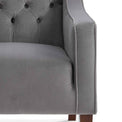 Eliza Grey Chesterfield Arm Chair - Close up of arm and seating