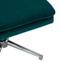 Otis teal velvet tv armchair and stool