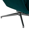 Otis teal velvet tv armchair and stool