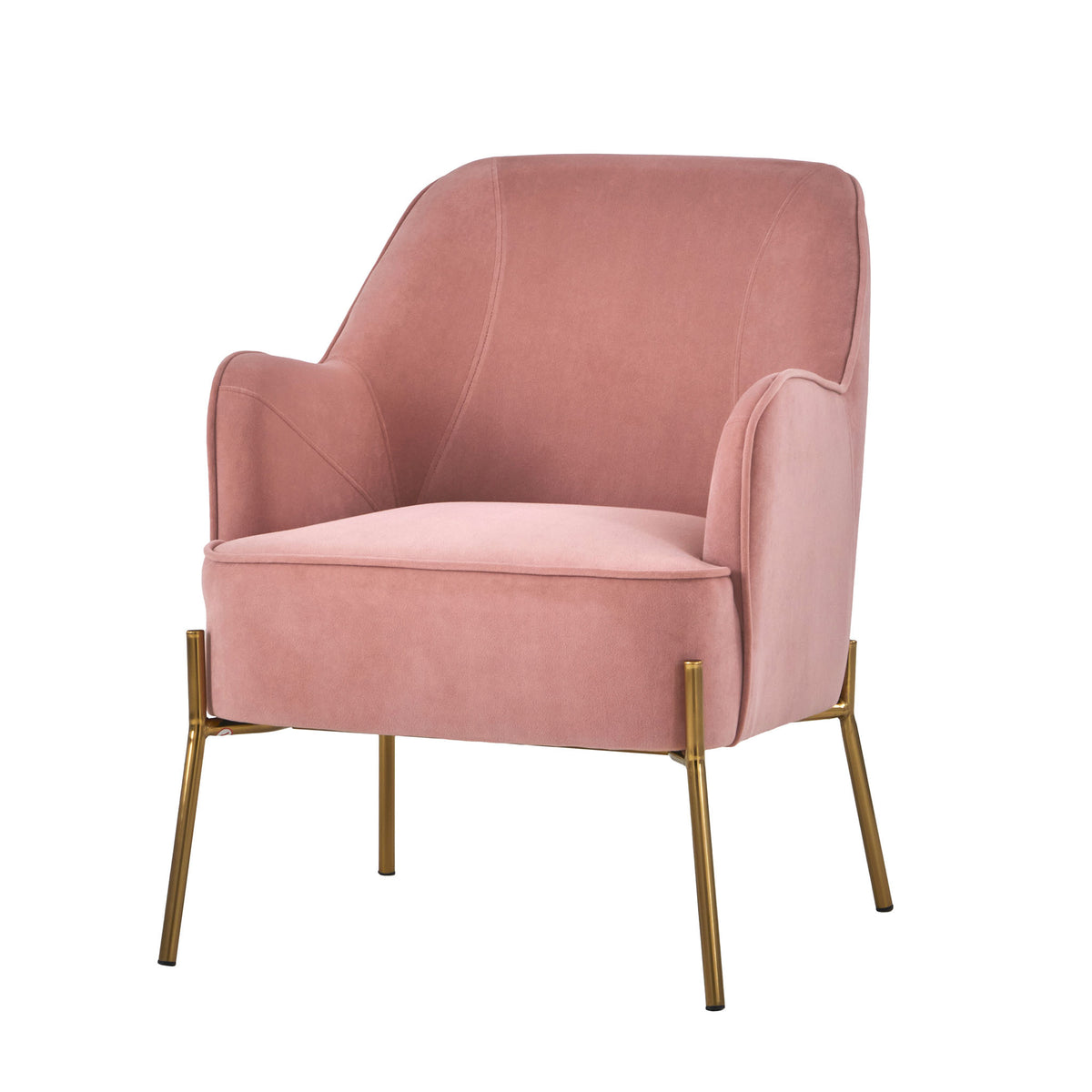 Delphine Pink Velvet Glam Accent Chair