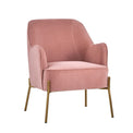 Delphine Pink Velvet Glam Accent Chair from Roseland