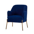 Delphine Navy Blue Velvet Glam Accent Chair