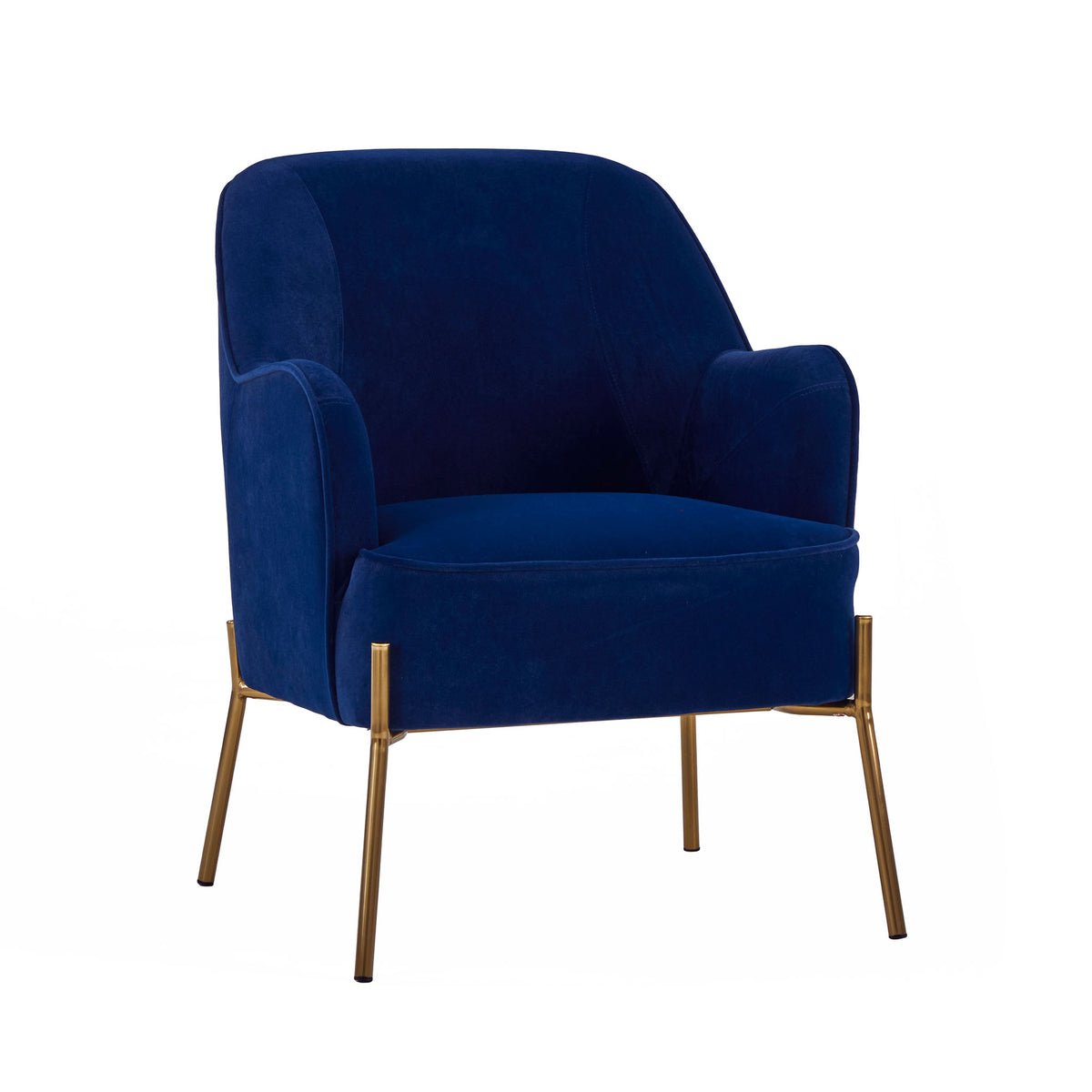Delphine Navy Blue Velvet Glam Accent Chair from Roseland