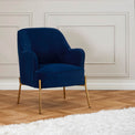 Delphine Navy Blue Velvet Glam Accent Chair for living room or bedroom