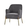 Delphine Steel Grey Velvet Glam Accent Chair