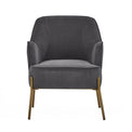 Delphine Steel Grey Velvet Glam Accent Chair
