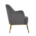 Delphine Steel Grey Velvet Glam Accent Chair