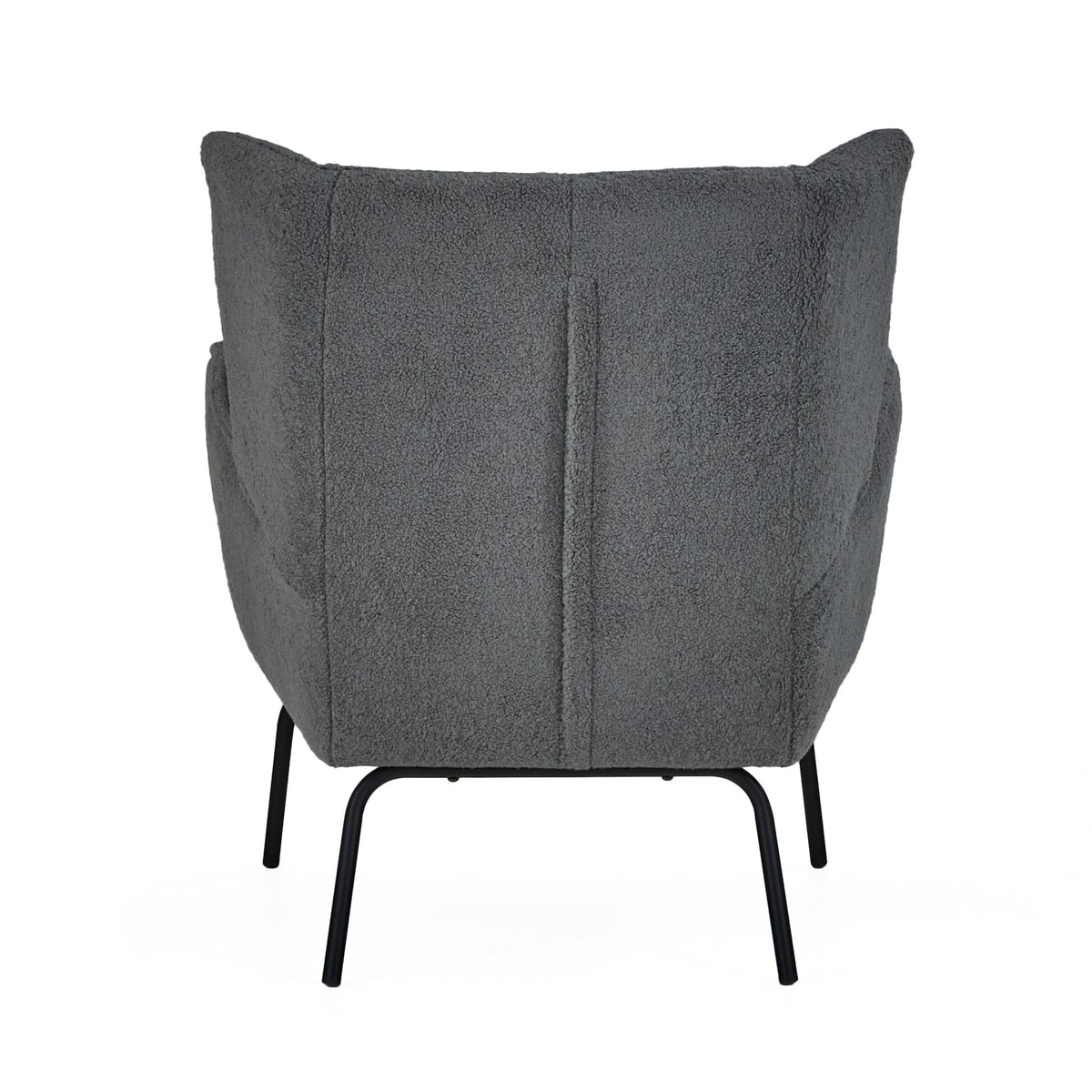Knox Grey teddy boucle chair with stool