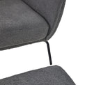 Knox Grey teddy boucle armchair with stool