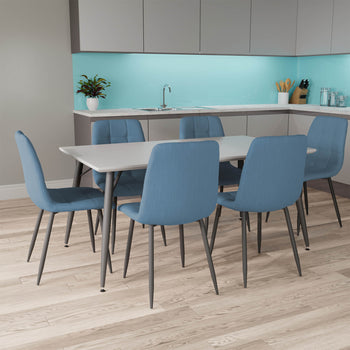 Paros 1.6m Dining Table with 6 Olivia Chairs