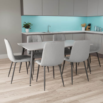 Paros 1.6m Dining Table with 6 Olivia Chairs