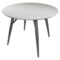Loma High Gloss Light Grey Dining Table with steel legs
