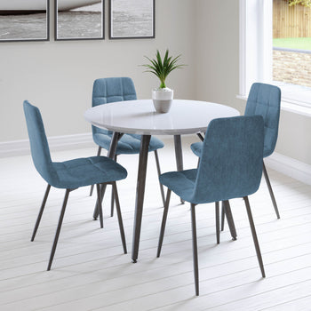 Paros Round Dining Table with 4 Olivia Chairs