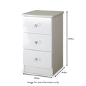 Aria white Gloss LED lighting 3 drawer bedside cabinet dimensions