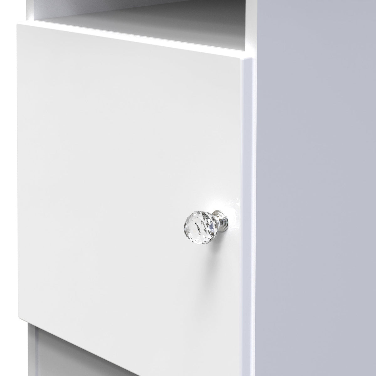 Aria White gloss 1 door storage cabinet close up