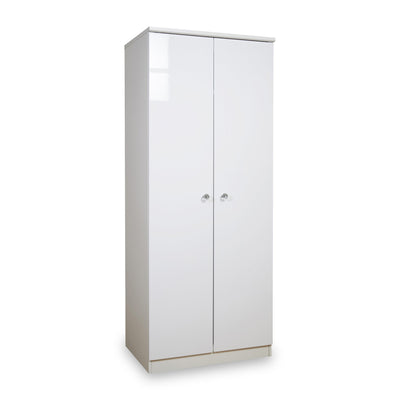 Aria White Gloss with LED Lighting 2 Door Wardrobe