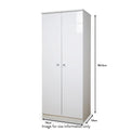 Aria White Gloss LED Lighting 2 Door Double Wardrobe dimensions